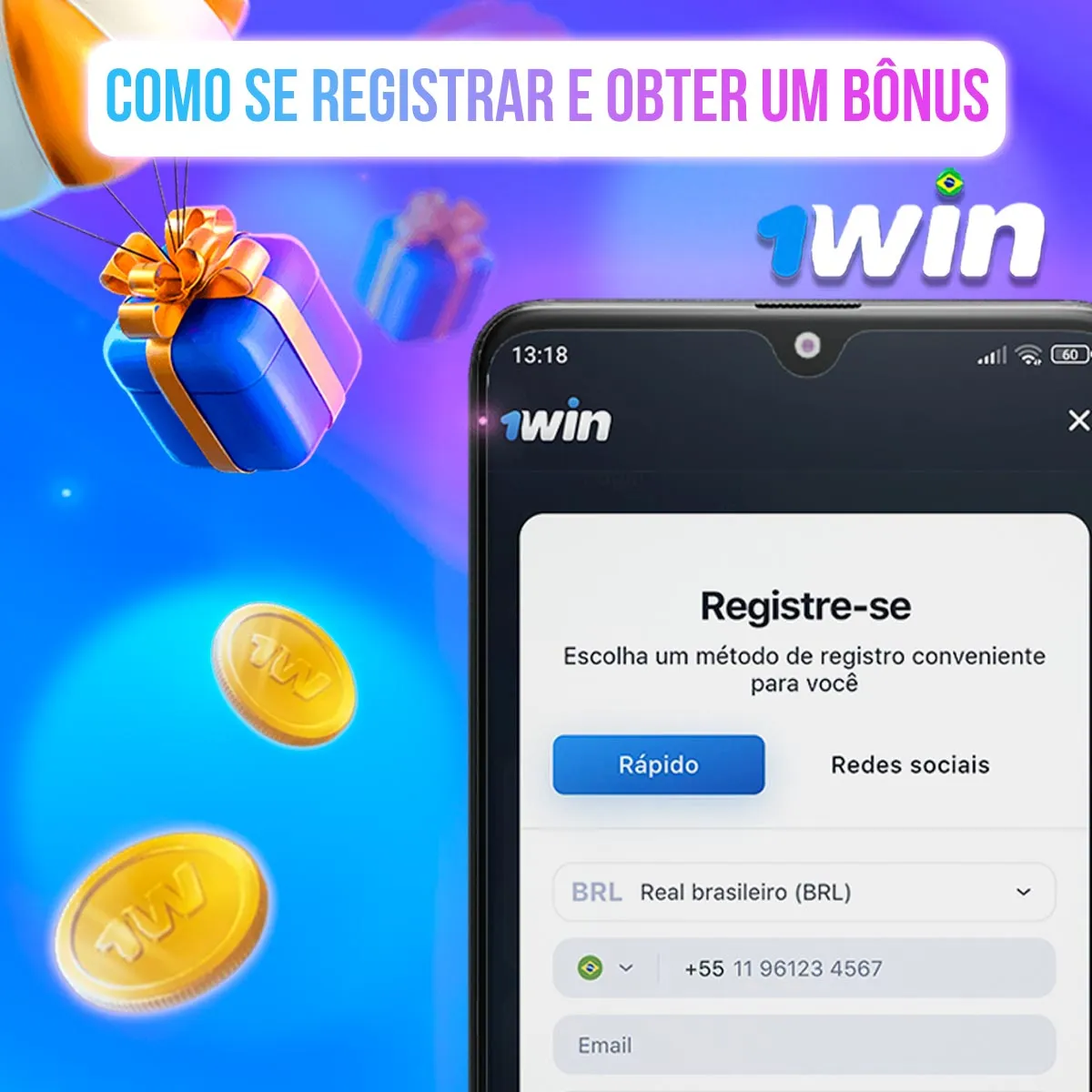 Inscreva-se para receber um bônus da casa de apostas 1win no mercado brasileiro