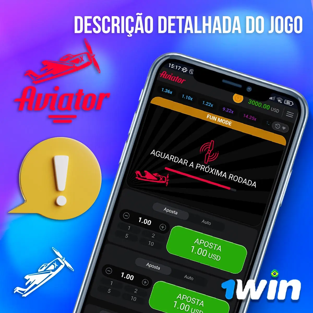 Descrição do popular jogo 1win Aviator