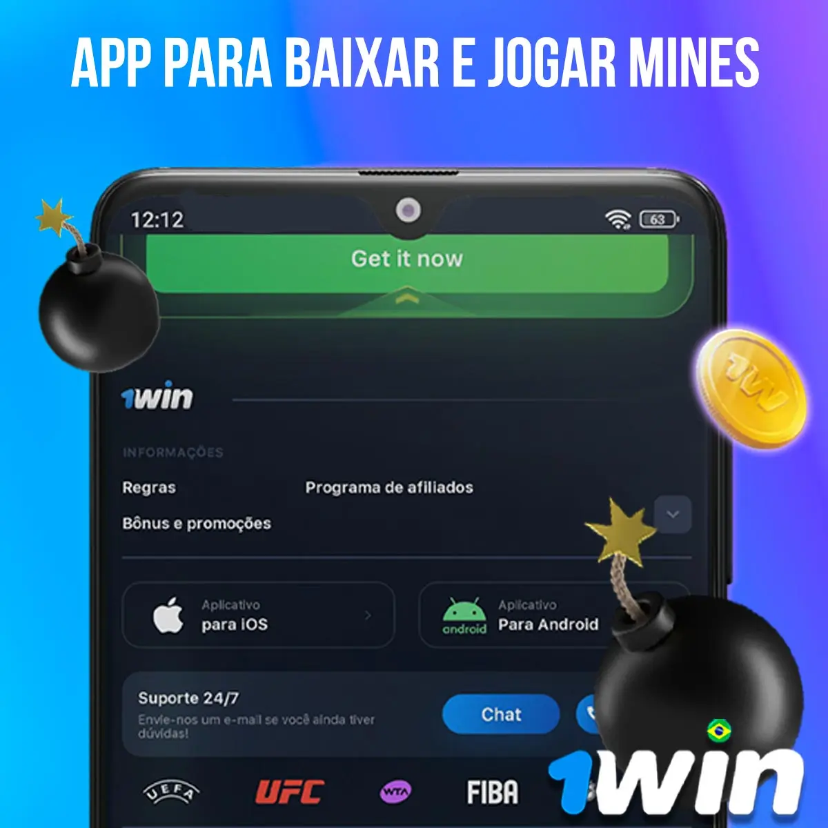 Como baixar Mines o aplicativo 1win para Android