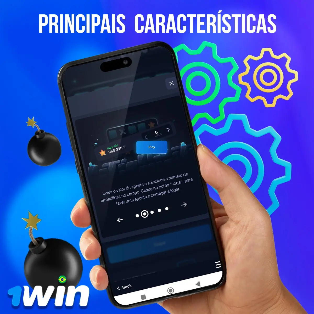 Quais são os principais recursos do 1win Mines?