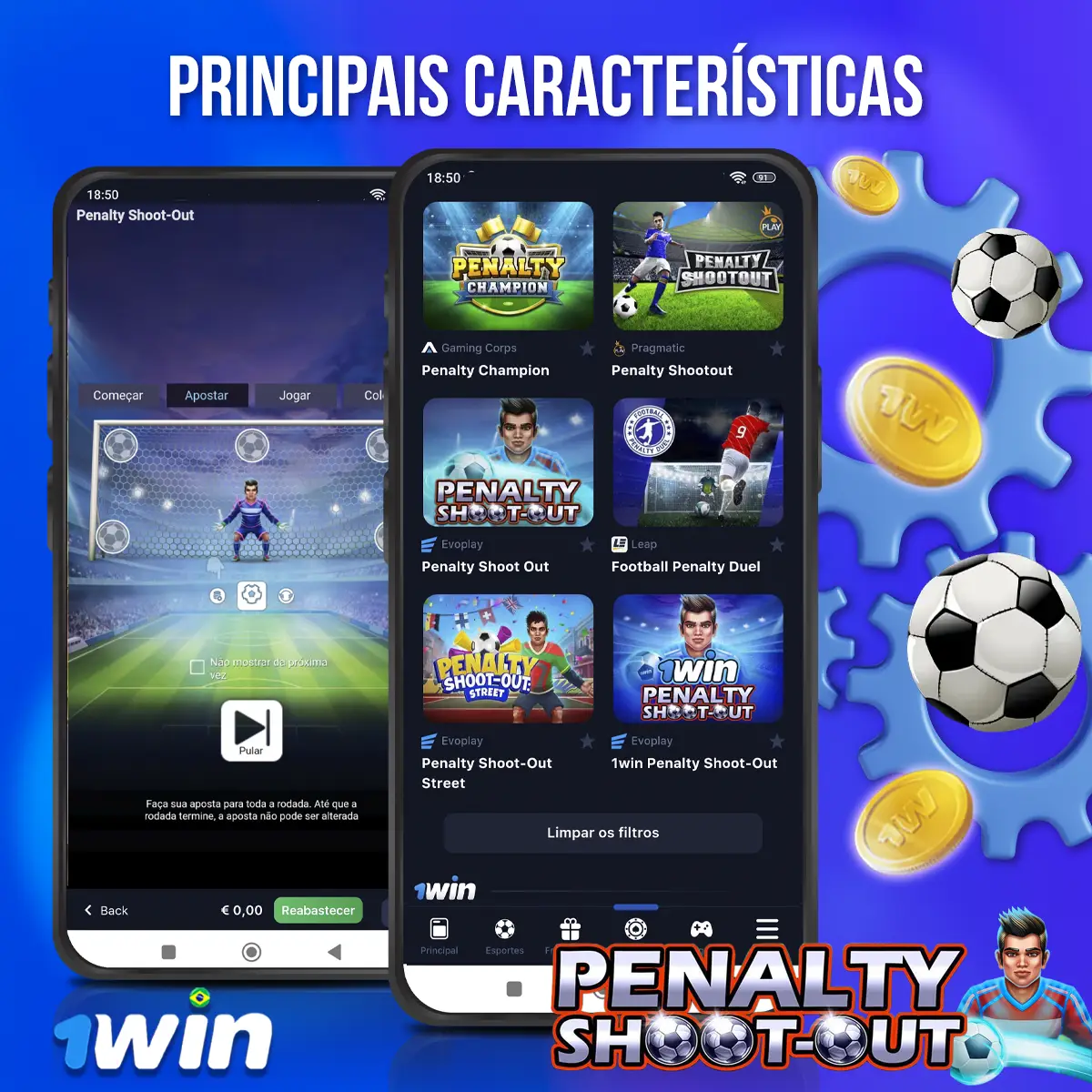 Aposte e comece com 500% de saldo em bônus para jogar Penalty Shoot Out 1win!
